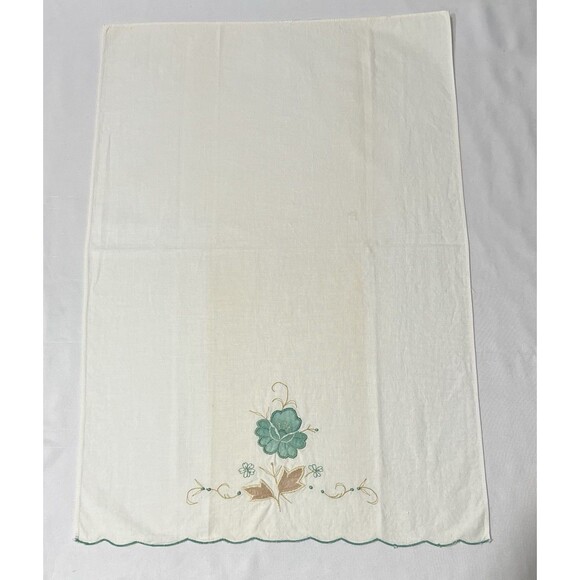 Set Of 3 vintage napkins table linen floral scalloped edge spring Farmhouse LN - Picture 8 of 14